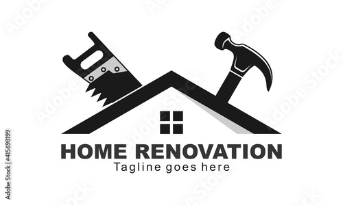 Home renovation creative vector logo