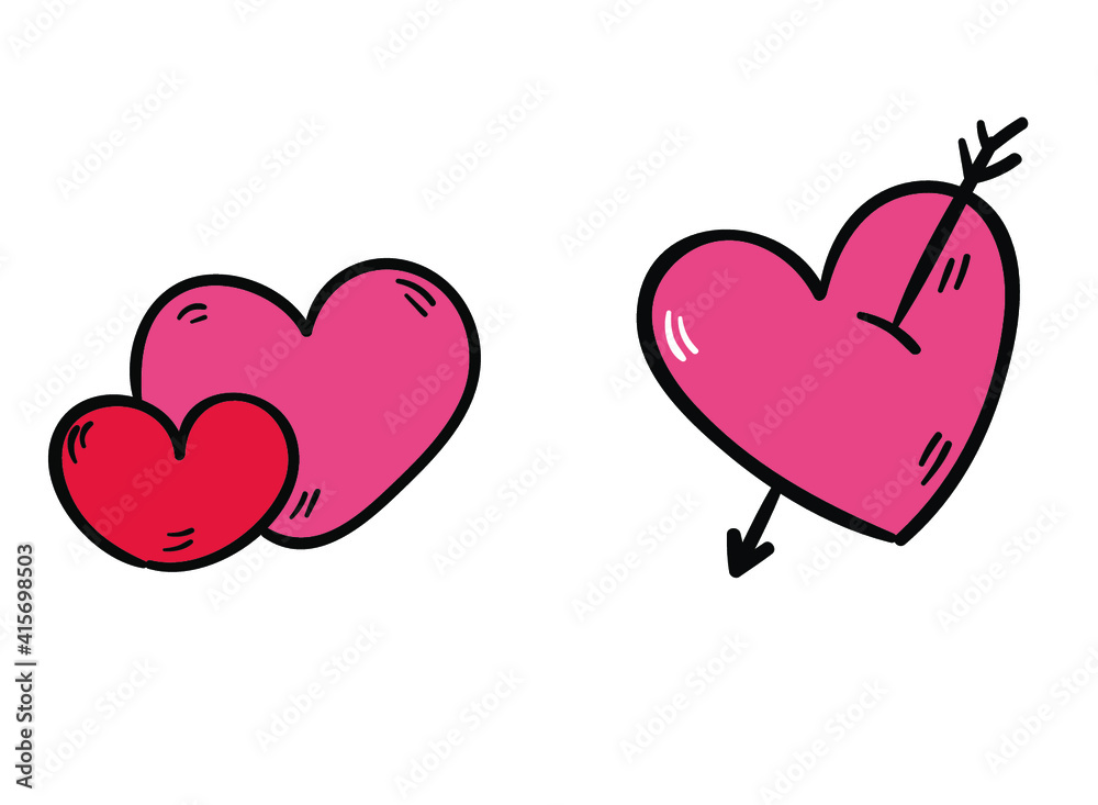 Red love heart vector design illustration