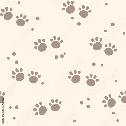 Abstract kids seamless pattern, Dog or animals foot print digital paper, seamless background with cute paw for nursery textile, scrapbook, wrapping