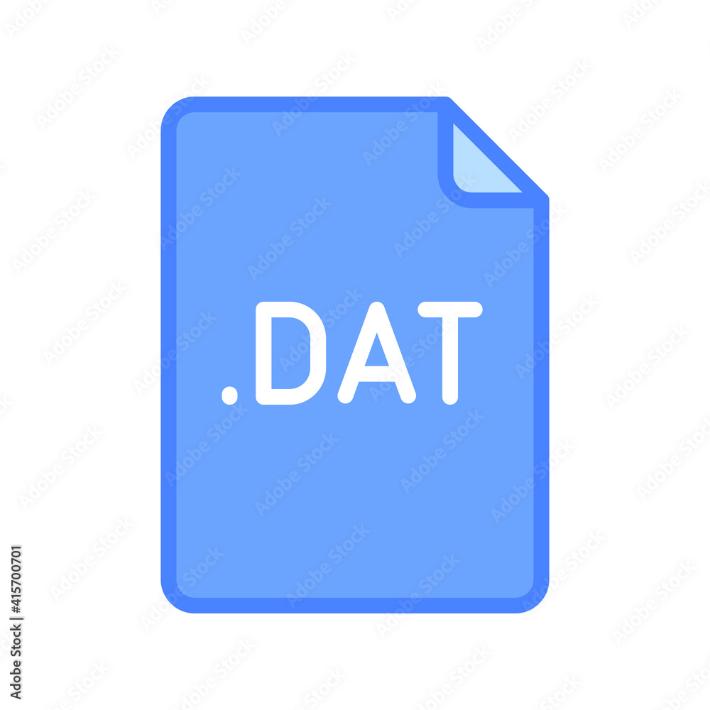DAT file format filled outline icon. Linear style sign for mobile concept and web design. Simple color symbol. Vector illustration isolated on white background. EPS 10. DAT file format filled outline icon. Linear style sign for mobile concept and web design. Simple color symbol. Vector illustration isolated on white background. EPS 10.