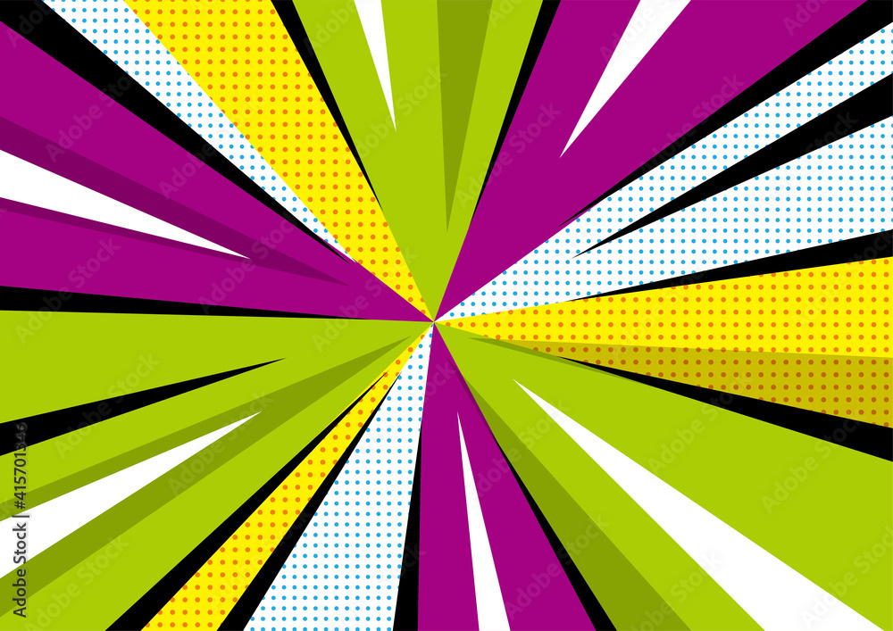 カラフルな放射線集中線背景バックグラウンド アメコミ漫画コミック Dcn Gallery