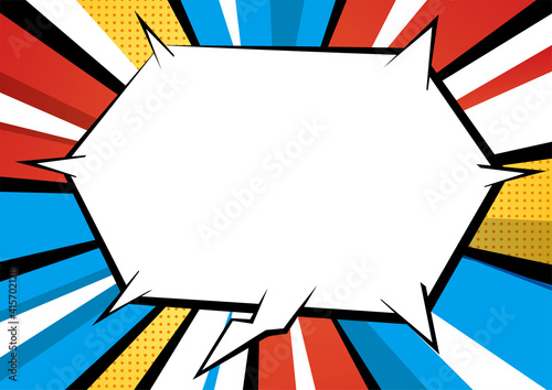 放射線集中線と吹き出しの背景バックグラウンド｜アメコミ漫画コミック｜Speech Balloon