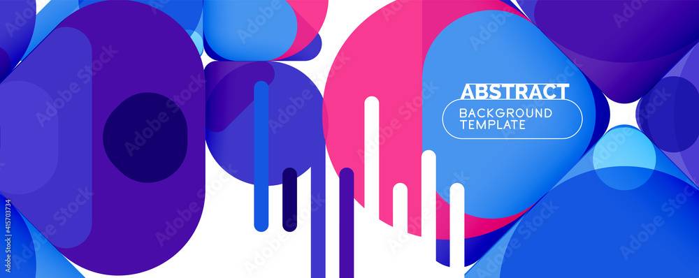Modern geometric round shapes and dynamic lines, abstract background. Vector illustration for placards, brochures, posters and banners
