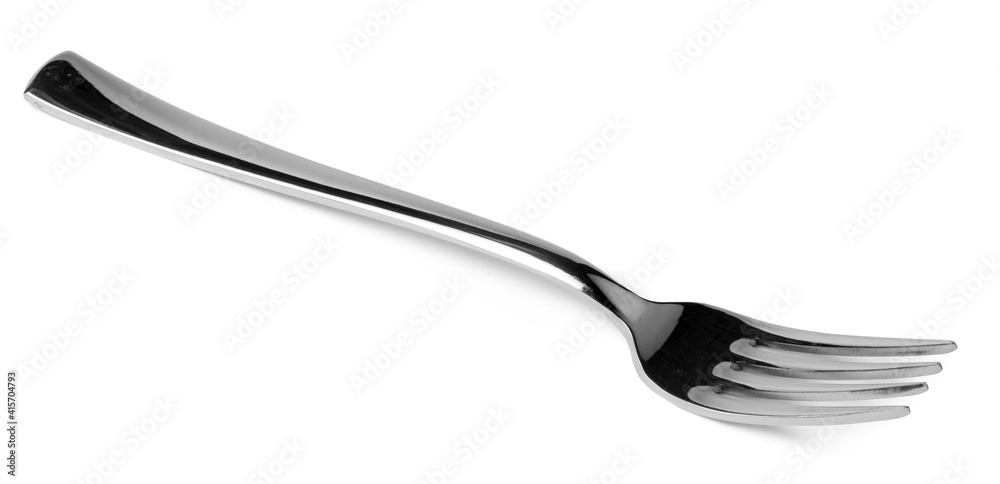 Silver dining fork isolated on white background Silver dining fork isolated on white background