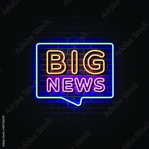 Big News Neon Signs Style Text Vector