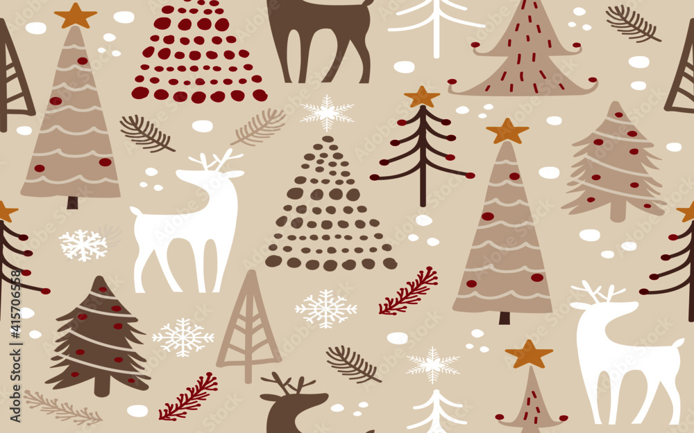 seamless pattern with christmas trees
