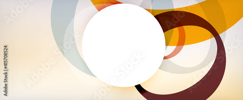 Ring geometric shapes, o letter repetition wallpaper. Abstract background for business or technology presentations, internet posters or web brochure covers