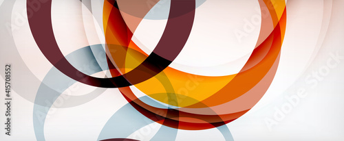 Ring geometric shapes, o letter repetition wallpaper. Abstract background for business or technology presentations, internet posters or web brochure covers