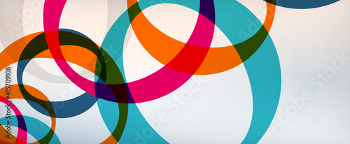 Ring geometric shapes, o letter repetition wallpaper. Abstract background for business or technology presentations, internet posters or web brochure covers