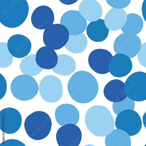 Vector seamless texture background pattern. Hand drawn, blue, white colors.