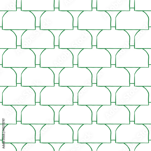 Vector seamless texture background pattern. Hand drawn, green white colors.