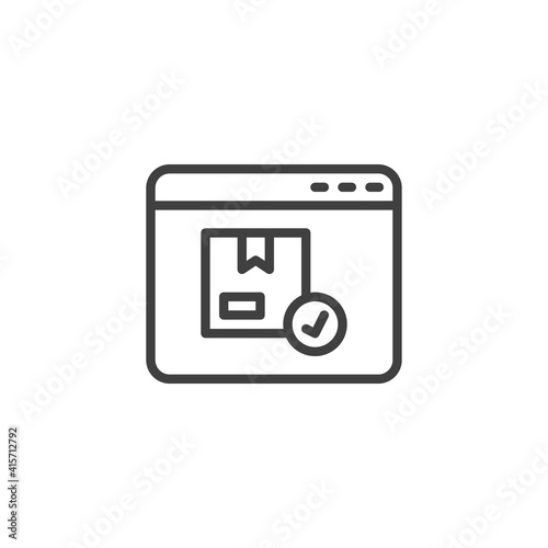 Online delivery service line icon. linear style sign for mobile concept and web design. Express package delivery outline vector icon. Symbol, logo illustration. Vector graphics