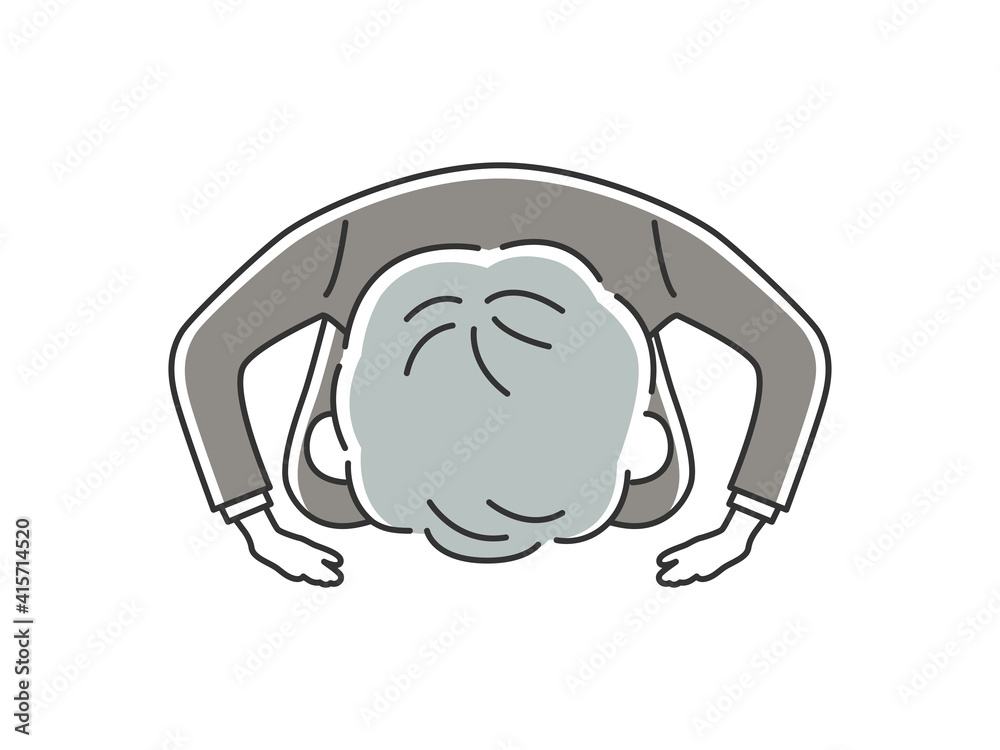 土下座する年配男性のイラスト 土下座する年配男性のイラスト