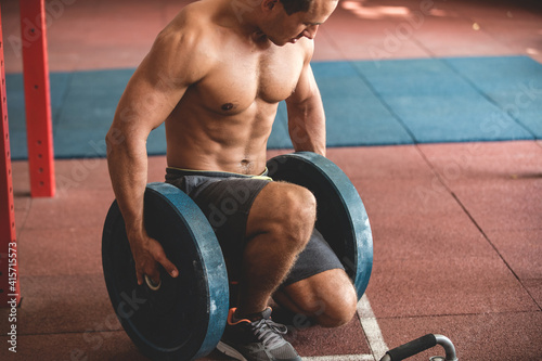 Athlete exercising in the gym