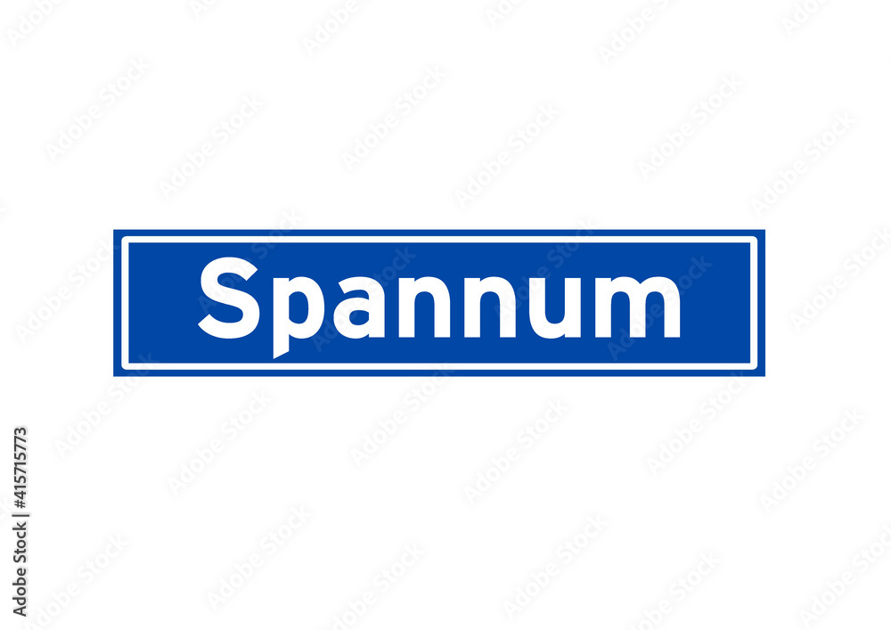 Spannum isolated Dutch place name sign. City sign from the Netherlands.