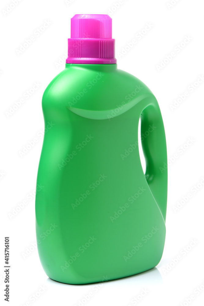 Plastic detergent container on white background Plastic detergent container on white background