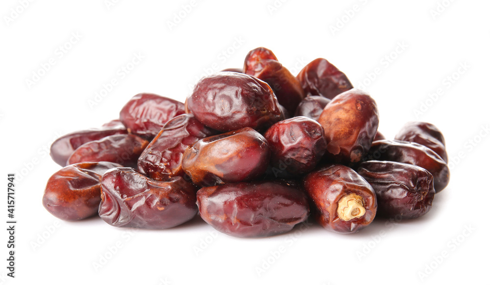 Sweet dried dates on white background Sweet dried dates on white background