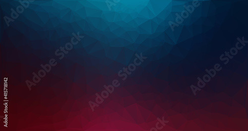 Nice colorful dark red blue gradient low poly geometrical 4K HD background, Glass triangle polygon pattern great as a wallpaper, design template, flyer, presentation. Vector illustration.