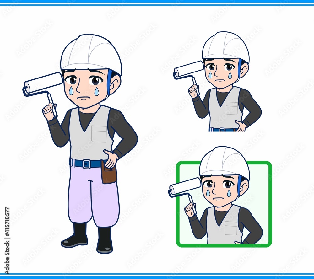 工事現場にいる作業員の男性