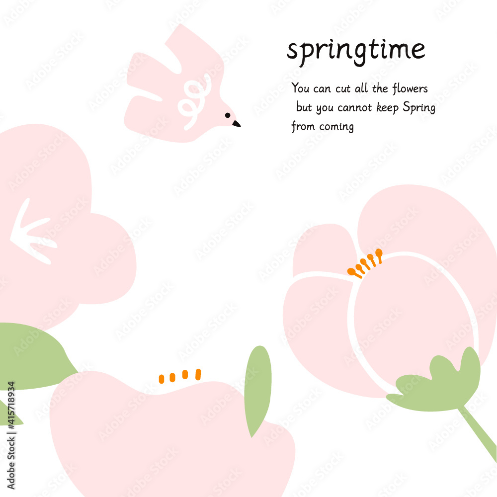 Spring flowers decorative painting vector design