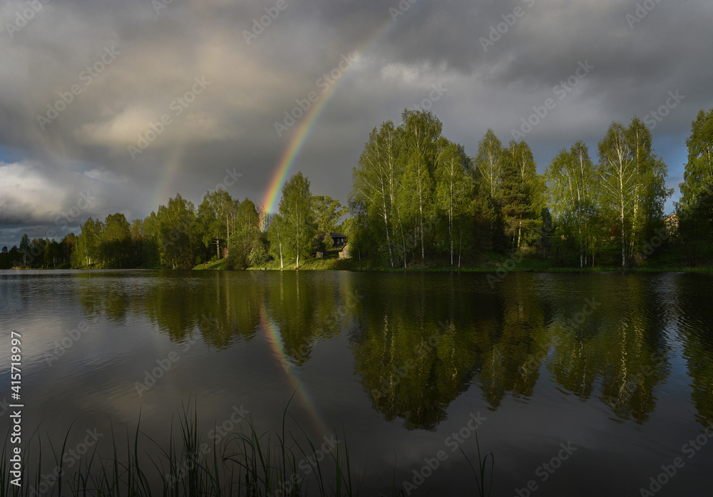 rainbow over the lake rainbow over the lake