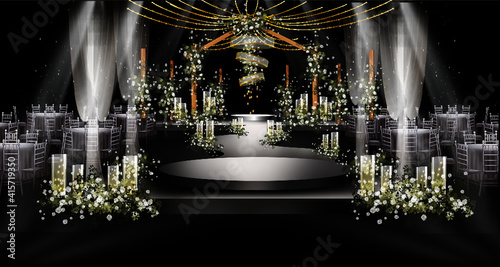 Fresh wedding stage design