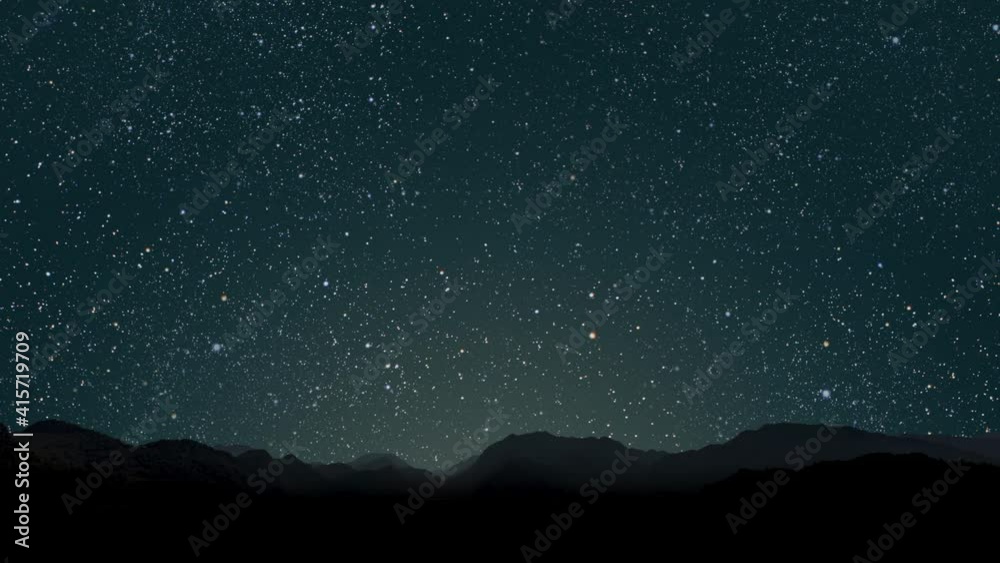 mountain. backgrounds night sky with stars and moon and clouds.