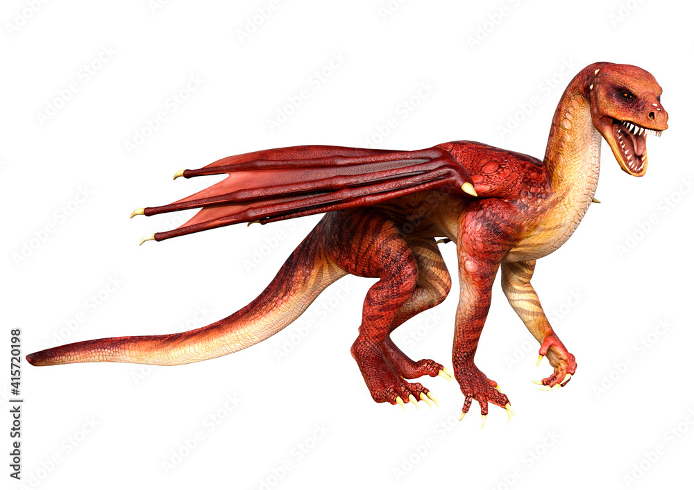 3D Rendering Fairy Tale Dragon on White 3D Rendering Fairy Tale Dragon on White
