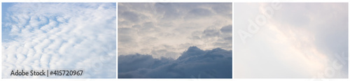 Fototapeta Naklejka Na Ścianę i Meble -  Three beautiful sky and cloud backgrounds for a use montage.
