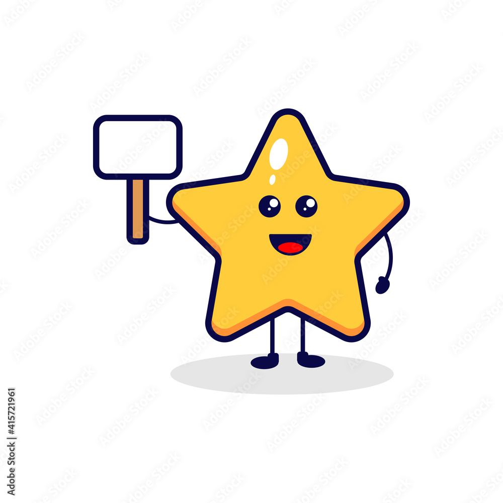 Star with board cute character illustration Star with board cute character illustration