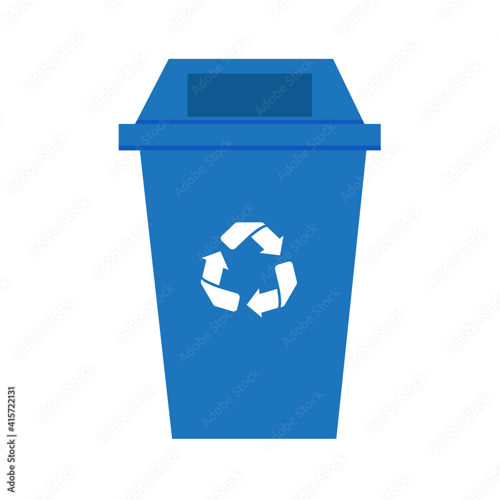 Plastic trash Recycle blue bin isolated white backfround vector. Plastic trash Recycle blue bin isolated white backfround vector.