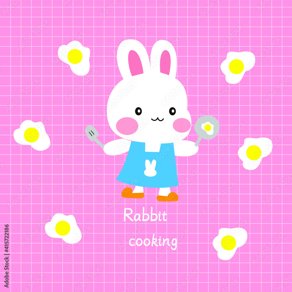 Cartoon bunny round carpet vector design Cartoon bunny round carpet vector design