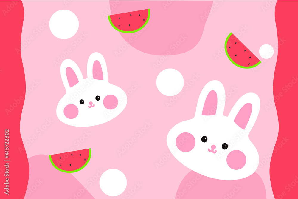 Cartoon bunny pink carpet vector design Cartoon bunny pink carpet vector design