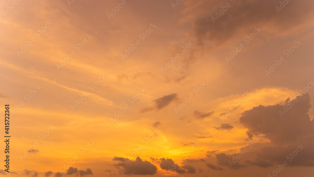 Colorful sunset. Natural sky background texture, beautiful color. Sunset landscape in the sky after sunset. Beautiful view of sky with clouds at sunrise