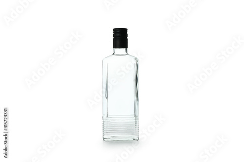 Blank bottle of vodka isolated on white background