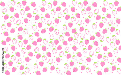 Cartoon cute pink strawberry wallpaper wall sticker vector design