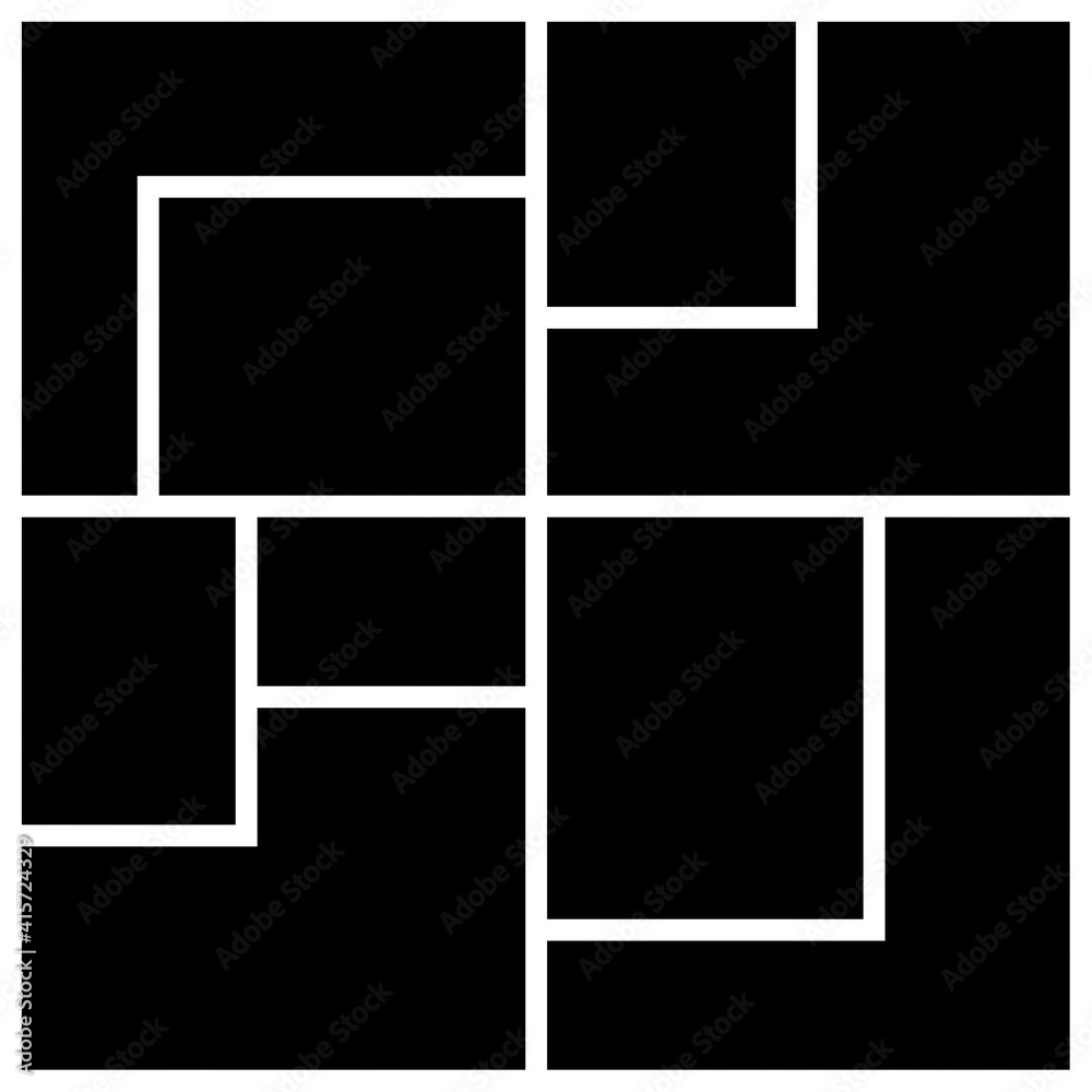 Vector mood board of nine frames. Black photo collage templates. Vector mood board of nine frames. Black photo collage templates.