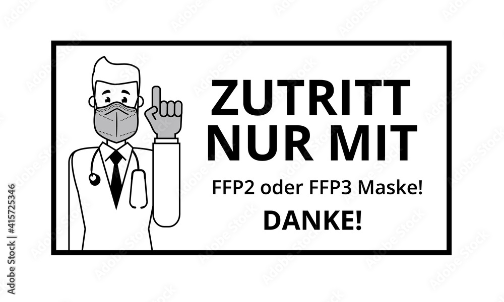 Doctor wearing a protective ffp2 mask. He calls for attention, with his index finger up. Doctor wearing a protective ffp2 mask. He calls for attention, with his index finger up.