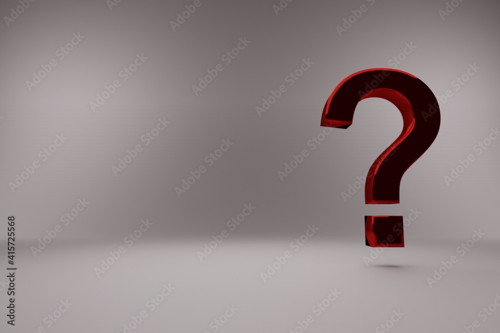 High detailed 3D font character question mark '?', 3D detailed illustration High detailed 3D font character question mark '?', 3D detailed illustration