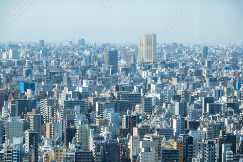 Photography Residential area in Tokyo seen from above