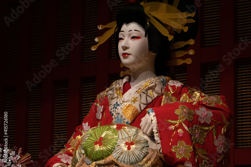 Schilderij op canvas A well-made geisha doll （Oiran)