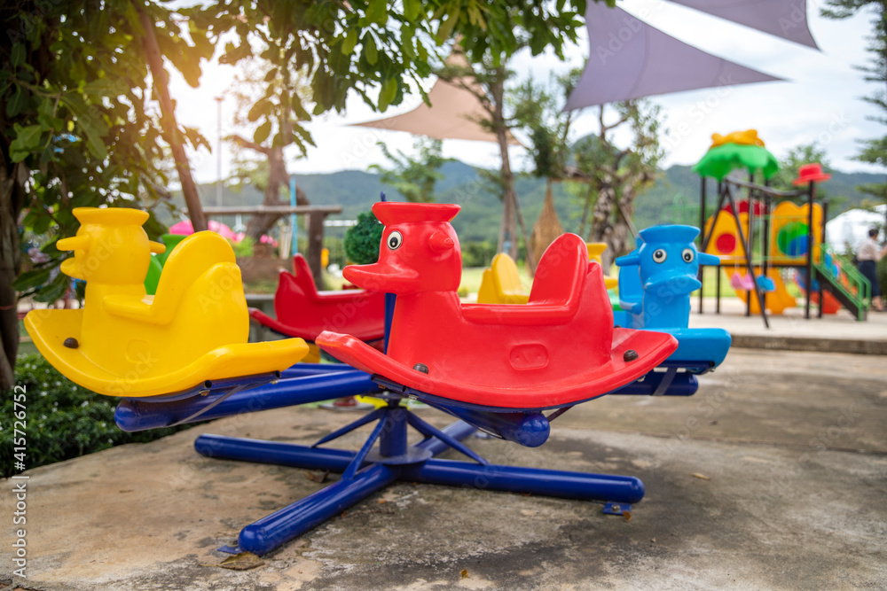 Colorful playground in the public park