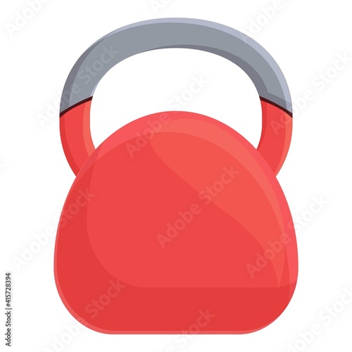 Kettlebell icon. Cartoon of kettlebell vector icon for web design isolated on white background