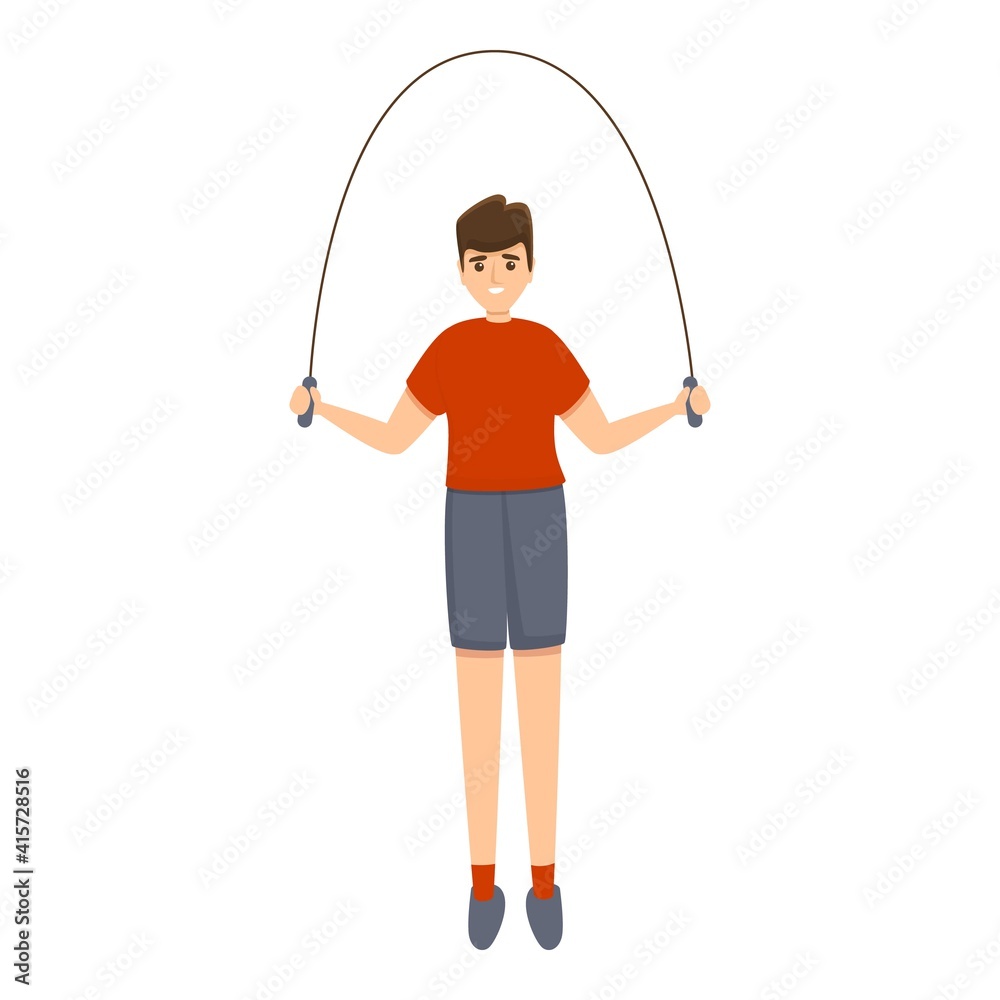 Kid jump rope icon. Cartoon of kid jump rope vector icon for web design isolated on white background