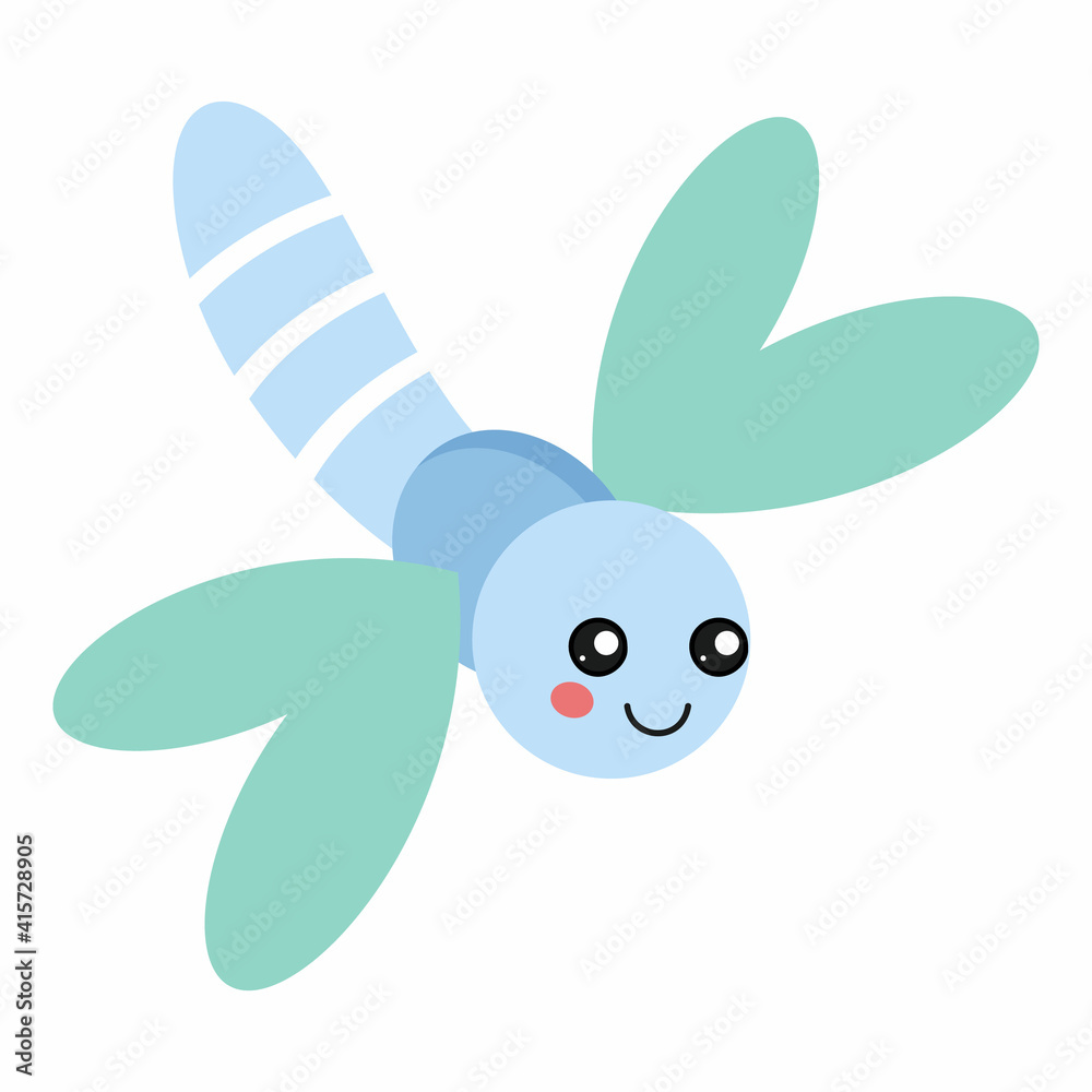 Cute dragonfly in cartoon style. Insects for a children's book. A character to print on a child's clothing. Cute dragonfly in cartoon style. Insects for a children's book. A character to print on a child's clothing.