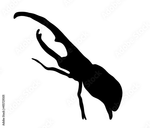 大きなヘラクレスオオカブトのシルエット
