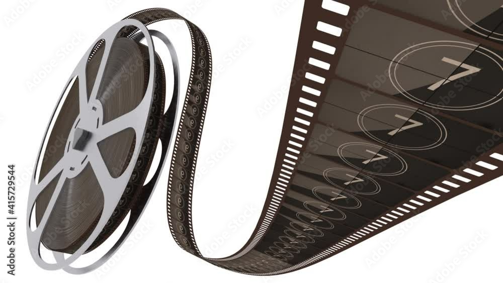 Film strip unreels film reel
