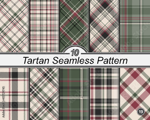 Set classical pattern tartan.