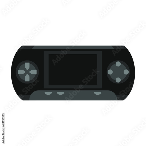 Retro Handheld game console flat vector illustration 