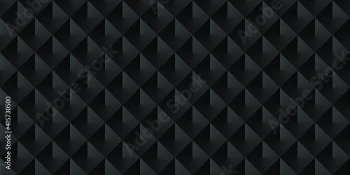 Dark black Geometric grid background Modern dark abstract seamless vector texture